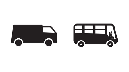 first aid transport icon design, truck with trailer, illustration of a bus

