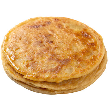 Puran poli sweet flatbread isolated on a transparent background