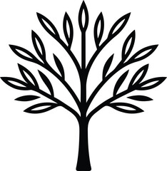 Tree Branch Icon Outline Vector illustration