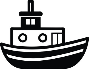 Tugboat Icon Outline Vector illustration