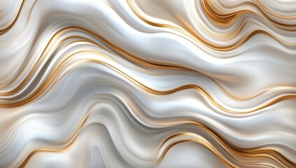 Fototapeta premium Abstract swirling marble pattern in white and gold