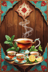 still life with tea and teapot