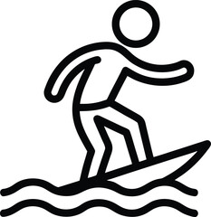 Wakeboard Icon Outline Vector illustration