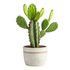 Prickly pear cactus thrives as stunning houseplant, showcasing vibrant green pads and unique textures that enhance any indoor space