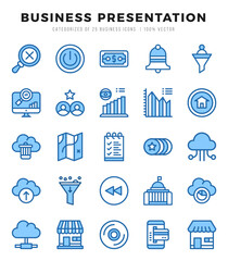 Business Presentation Two Color icons. Vector Two Color illustration.
