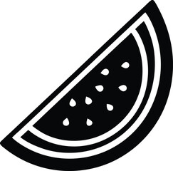Watermelon Slice Icon Outline Vector illustration
