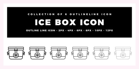 Collection of 6 Outline Ice Box Icons