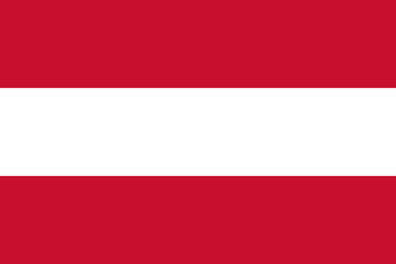 Flag of Austria. Austria flag illustration in accurate RGB colors. Rectangular flag in standard flag icon size.