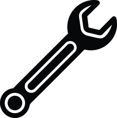 Wrench Tool Icon Outline Vector illustration