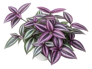 Beautiful tradescantia zebrina houseplant showcases vibrant purple and green leaves, adding touch of elegance to any space