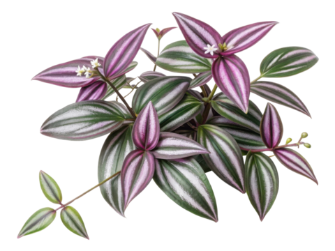 Vibrant tradescantia zebrina houseplant showcases striking purple and green leaves, adding beauty to any indoor space
