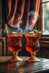 glass of cognac and cigar