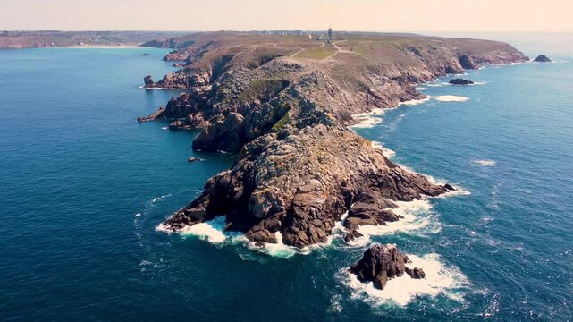 Vue a&eacute;rienne de la Pointe du Raz, Finist&egrave;re, Bretagne