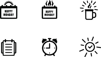  start of week icon, motivation vector pack