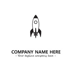 Rocket silhouette logo company design vector illustration