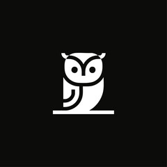 Owl icon logo flat vector design
