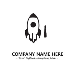 Rocket silhouette logo company design vector illustration