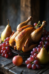 roast turkey with vegetables