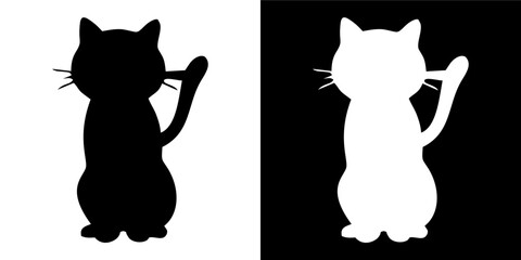 cute cat silhouettes in various poses. Perfect for t-shirt prints, stickers, and pet-related designs.