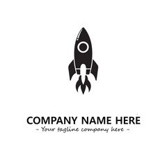 Rocket silhouette logo company design vector illustration