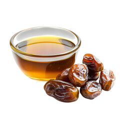 Date Syrup & Dates: Benefits, Uses on white background