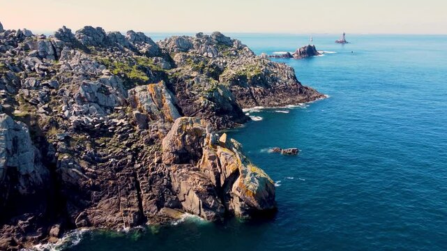 Vue a&eacute;rienne de la Pointe du Raz, Finist&egrave;re, Bretagne