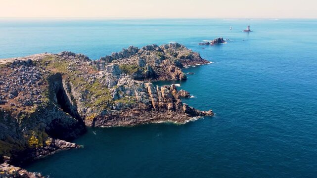 Vue a&eacute;rienne de la Pointe du Raz, Finist&egrave;re, Bretagne
