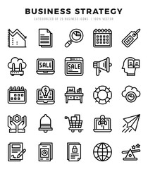 Business Strategy Lineal icons collection. Lineal icons pack. Vector illustration