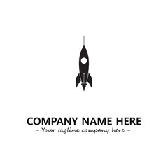 Rocket silhouette logo company design vector illustration