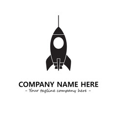 Rocket silhouette logo company design vector illustration