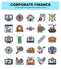 Corporate Finance Icons: A Collection of 25 Essential Business and Finance Icons