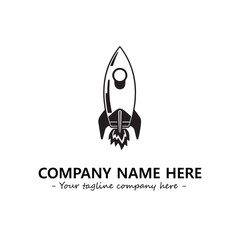 Rocket silhouette logo company design vector illustration