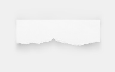 Torn paper edges. Ripped paper texture. Paper tag. White paper sheet for background with clipping path. Close up image.