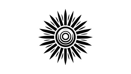 sunrays, rays, flower, sun flower icon vector logo in black colour