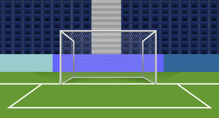 Illustration of stadium and football goal