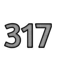 Black and white color numbers 317