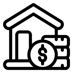 property investment for sale outline icon and illustration