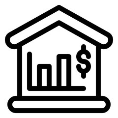 property profit outline icon and illustration