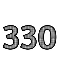 Black and white color numbers 330