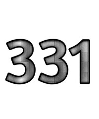 Black and white color numbers 331
