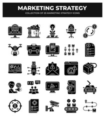 Collection of 25 Marketing Strategy Icons: Plan. Research. and Grow Your Business