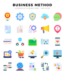 Business Method. Flat icons Pack. vector illustration.