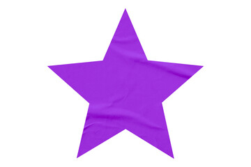 Obraz premium Crumpled purple star pattern stickers, separated on a transparent background.