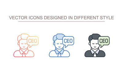 Ceo icon design with white background stock illustration