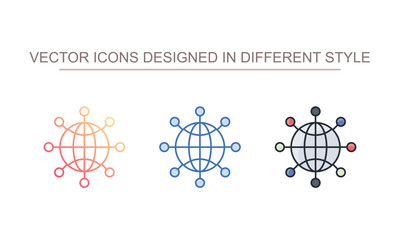 Network icon design with white background stock illustration