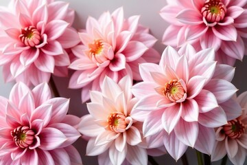 Obraz premium Soft pastel dahlia petals, repeating motif, elegant style, textile, floral, romantic