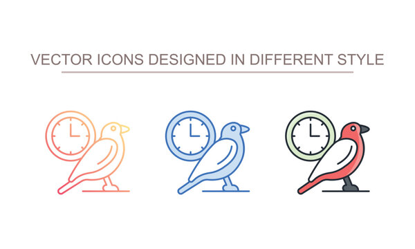 Early Bird icon design with white background stock illustration