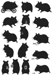 Fototapeta premium Silhouette Hamster Symphony AI Generated