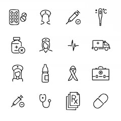 Set of premium hospital icons...