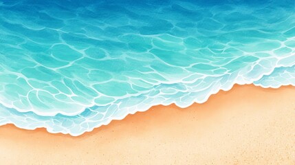 Obraz premium Beautiful ocean waves gently caressing sandy beach shore.